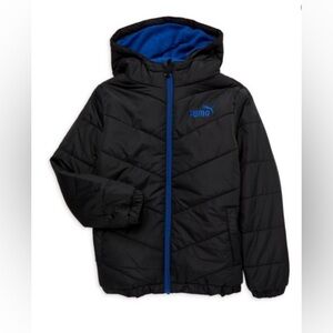 NEW - PUMA
Little Boy's Logo Hooded Puffer Jacket. Black.